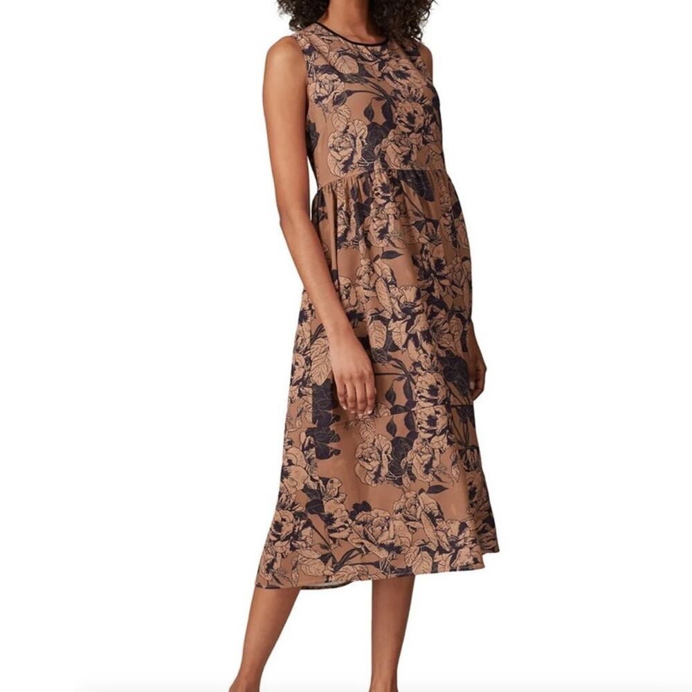 Caara Floral Midi Dress RTR Like New Relaxed Fit Lightweight Medium EUC